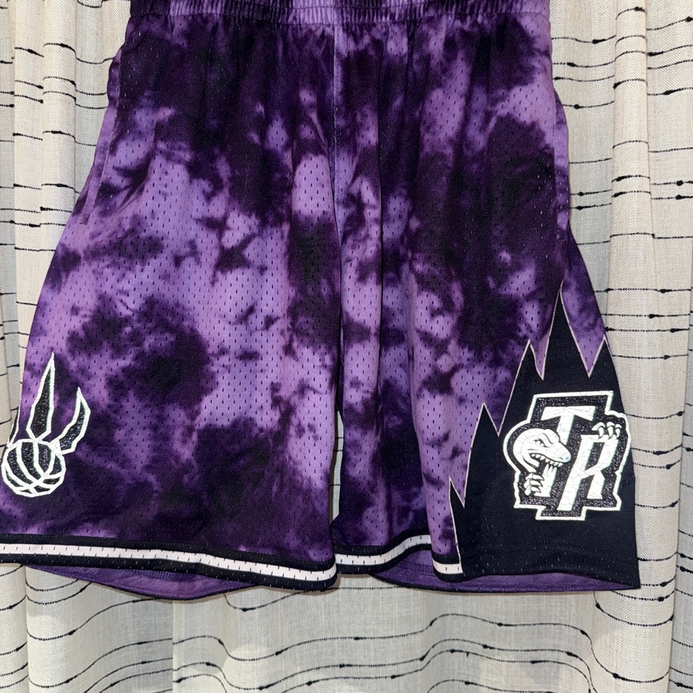 Mitchell & Ness Purple Tie-Dye Athletic Shorts